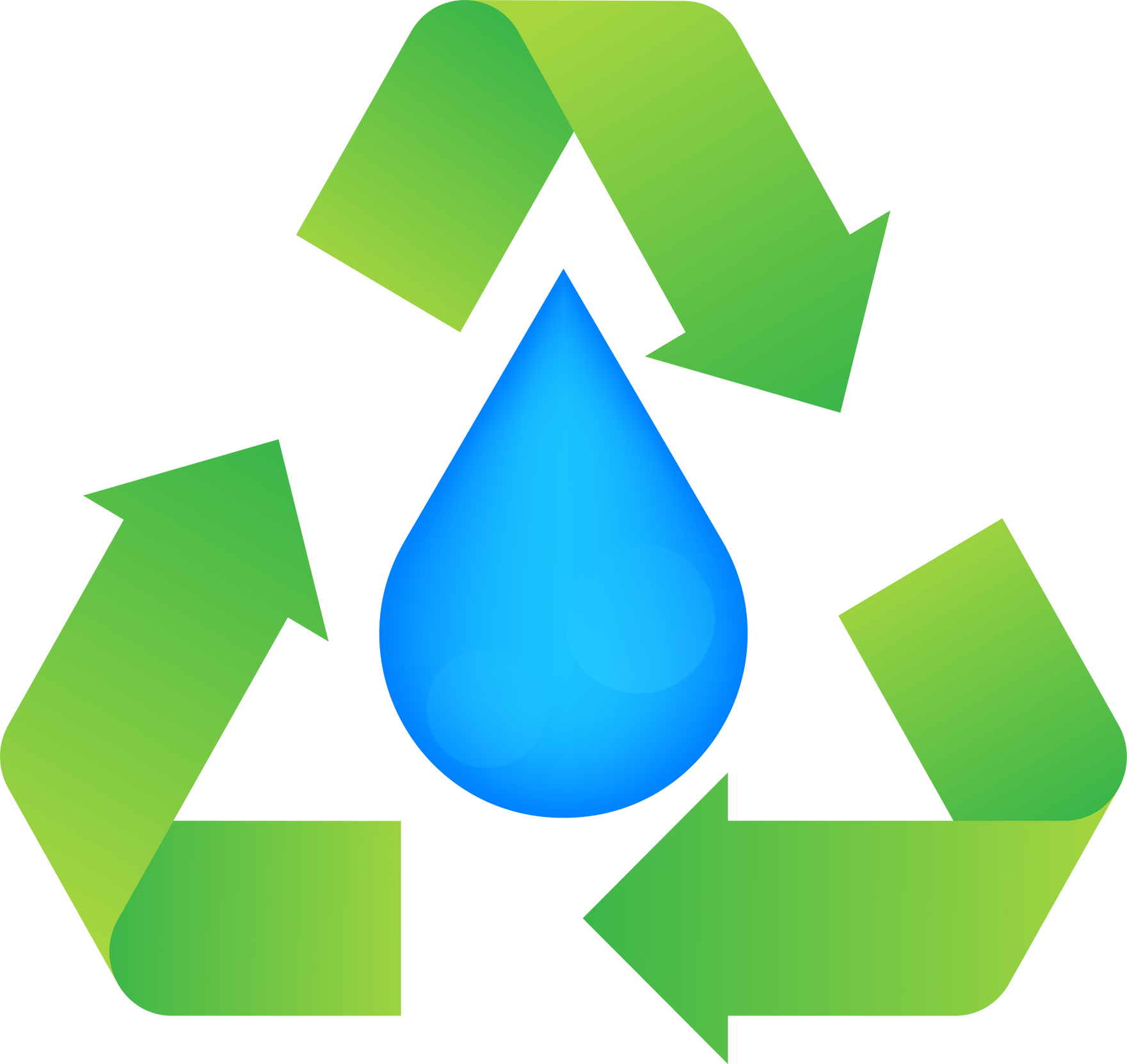 Water Recycle sign, label. Purified water. Vector stock illustration